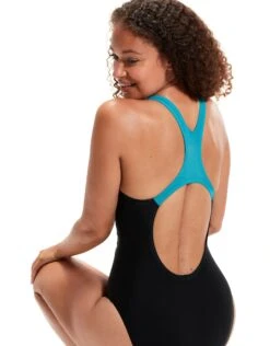 Speedo Medley Logo Medalist Swimsuit - Black/Green -Swim District MedleyLogoMedalistSwimsuit BlackBlue 1