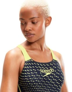 Speedo Medley Logo Medalist Swimsuit - Navy/Green -Swim District MedleyLogoMedalistSwimsuit NavyYellow 8