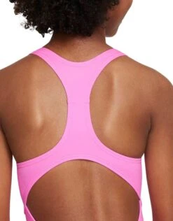 Nike Girls Racerback Swimsuit - Pink -Swim District Nike Girls NESSB711 Pink Spell Close Up