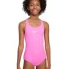 Nike Girls Racerback Swimsuit - Pink -Swim District Nike Girls NESSB711 Pink Spell Front