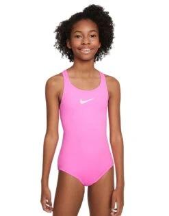 Nike Girls Racerback Swimsuit - Pink