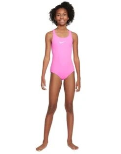 Nike Girls Racerback Swimsuit - Pink -Swim District Nike Girls NESSB711 Pink Spell Model