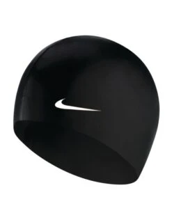 Nike Solid Silicone Adult Cap -Swim District Nike Solid Silicone Cap Black White