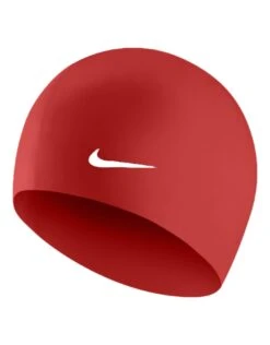 Nike Solid Silicone Adult Cap -Swim District NikeSolidSiliconeCapRed