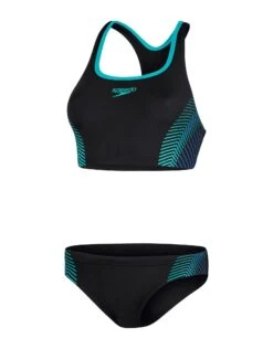 Speedo Placement 2 Piece Swimsuit - Black/Green -Swim District Placement2PieceSwimsuit BlackGreen 4