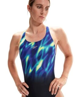 Speedo Placement Digital Powerback Swimsuit - Black/Blue -Swim District PlacementDigitalPowerbackSwimsuit BlackBlue 2