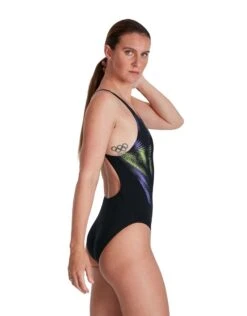 Speedo Placement Digital Recordbreaker Swimsuit - Black/Yellow -Swim District PlacementDigitalRecordbreakerSwimsuit BlackYellow 3