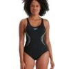 Speedo Placement Muscleback Swimsuit - Black/Blue -Swim District PlacementMusclebackSwimsuit BlackBlue 1