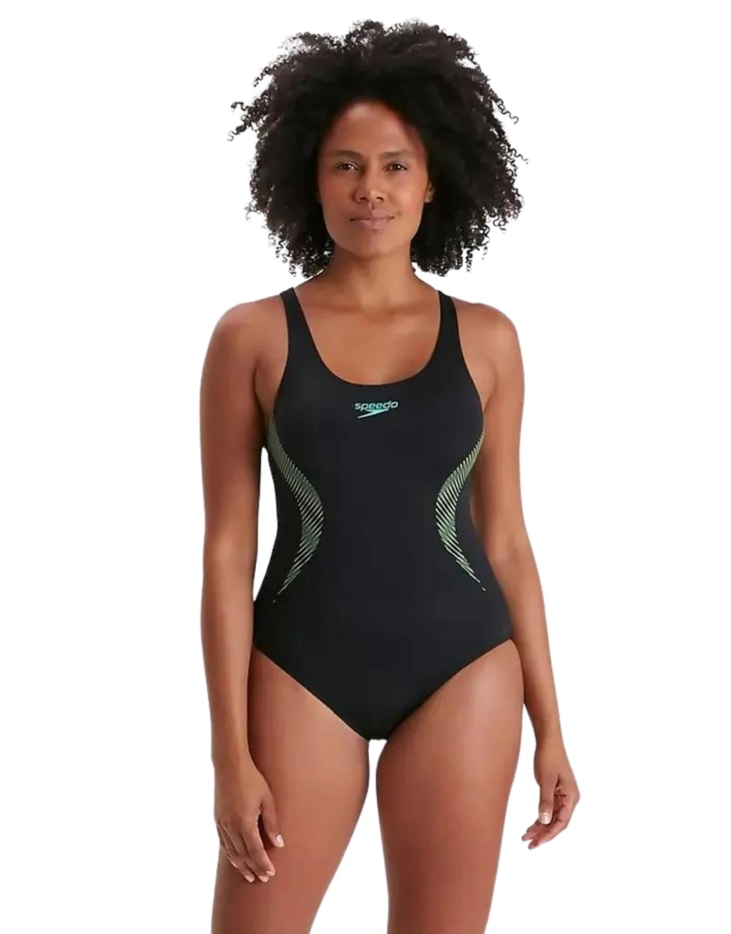 Speedo Placement Muscleback Swimsuit - Black/Blue 3 Speedo Placement Muscleback Swimsuit - Black/Blue
