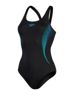 Speedo Placement Muscleback Swimsuit - Black/Green -Swim District PlacementMusclebackSwimsuit BlackBlue 5