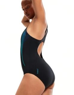 Speedo Placement Muscleback Swimsuit - Black/Green -Swim District PlacementMusclebackSwimsuit BlackBlue 7