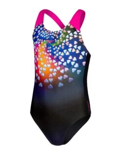 Speedo Girls Digital Placement Splashback - Black/Pink -Swim District SP 800262514738 6
