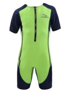Stingray HP Short Sleeve Kids Wetsuit - Green/Navy -Swim District STINGYSTINGRAY 4