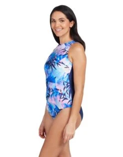 Zoggs Sasaya High Front Swimsuit - Navy/Blue -Swim District SasayaHighFrontSwimsuit 6