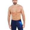Zoggs Slash Print Mid Swim Jammer - Navy -Swim District SlashPrintMidSwimJammer Navy 1