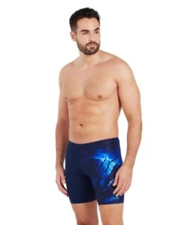 Zoggs Slash Print Mid Swim Jammer - Navy -Swim District SlashPrintMidSwimJammer Navy 4