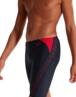 Speedo Boys HyperBoom Splice Swim Jammer - Navy/Red -Swim District Speedo Boys HyperBoom Splice Jammer Black Red 1