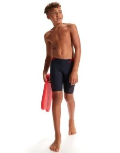 Speedo Boys HyperBoom Splice Swim Jammer - Navy/Red -Swim District Speedo Boys HyperBoom Splice Jammer Black Red 2