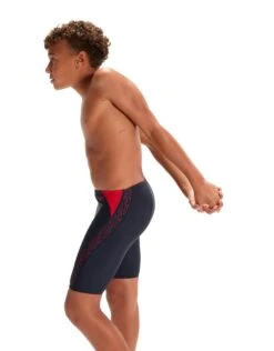 Speedo Boys HyperBoom Splice Swim Jammer - Navy/Red -Swim District Speedo Boys HyperBoom Splice Jammer Black Red 3