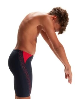 Speedo Boys HyperBoom Splice Swim Jammer - Navy/Red -Swim District Speedo Boys HyperBoom Splice Jammer Black Red 6