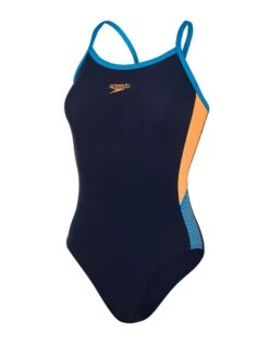 Speedo Dive Thinstrap Muscleback Swimsuit - Blue/Orange -Swim District Speedo DiveThinstrapMusclebackSwimsuit BlueOrange 4
