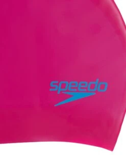 Speedo Junior Long Hair Silicone Swim Cap - Pink -Swim District Speedo Junior Long Hair Cap Pink 2