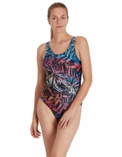 Speedo Placement U-Back Swimsuit - Black/Red