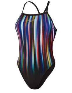Speedo Placement Thinstrap Muscleback Swimsuit - Multi -Swim District Speedo Swimsuit Placement Thinstrap Muscleback Front Pattern