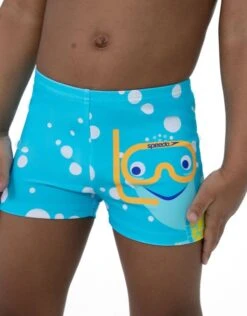 Speedo Tots Boys Tommy Turtle Placement Aquashorts - Aqua Blue -Swim District Speedo Tommy Turtle Placement Aquashorts 4