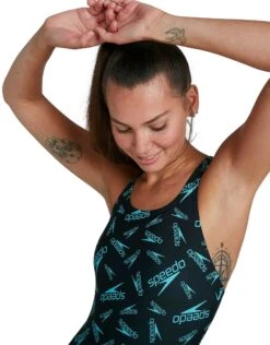 Speedo Boom Logo Allover Medalist Swimsuit - Blue -Swim District SpeedoBoomLogoAlloverMedalistSwimsuit 7