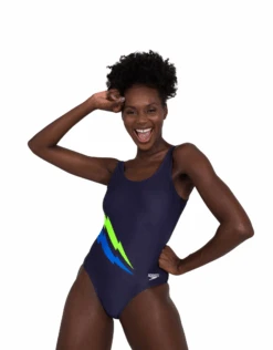 Speedo Core Placement U-Back Swimsuit - Navy/Blue/Yellow -Swim District SpeedoCorePlacementU Back Navy Blue Yellow 2
