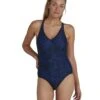 Speedo Lexi Printed Shaping Adjustable Swimsuit - Black/Blue -Swim District SpeedoLexiPrintedShapingAdjustableSwimsuit 2