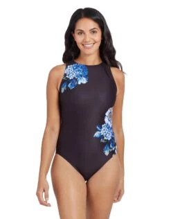Zoggs Spring Blossom Hi Front Swimsuit