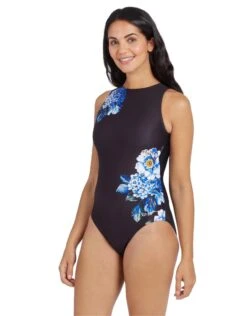 Zoggs Spring Blossom Hi Front Swimsuit -Swim District SpringBlossomHiFront 3