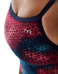 TYR StarHex Durafast Elite Diamondfit Swimsuit - Red/Multi -Swim District StarHexDurafastEliteDiamondfitSwimsuit RedMulti 2