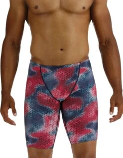 TYR StarHex Durafast Elite Solid Swim Jammer - Red/Multi