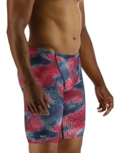 TYR StarHex Durafast Elite Solid Swim Jammer - Red/Multi -Swim District StarHexDurafastEliteSolidJammer RedMulti 9