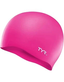 TYR Wrinkle Free Silicone Swim Cap -Swim District TYR wrinkle free silicone cap pink