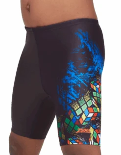 Zoggs Boys Magic Cube Mid Jammer - Black/Blue -Swim District Untitleddesign 11