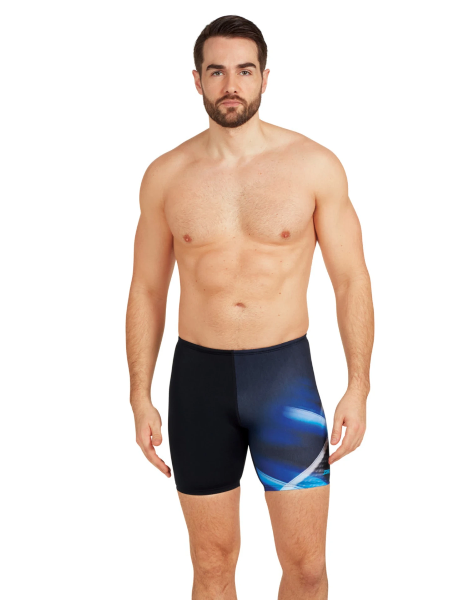 Zoggs Vector Mid Jammer - Black/Navy 3 Zoggs Vector Mid Jammer - Black/Navy