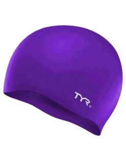 TYR Wrinkle Free Silicone Swim Cap -Swim District WrinkleFreeSiliconeCapPurple