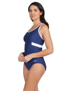 Zoggs Dakota Crossback Swimsuit - Navy/White -Swim District Zoggs Dakota Crossback Navy White 6