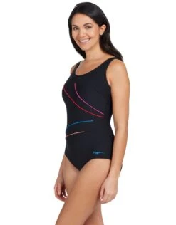 Zoggs Macmaster Scoopback Swimsuit - Black/Multicolour -Swim District Zoggs Macmaster Swimsuit Black Multicolour 6
