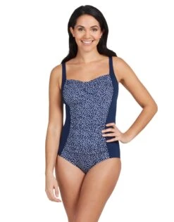 Zoggs Martinique Ruched Front Adjustable Swimsuit - Navy 16 Zoggs Martinique Ruched Front Adjustable Swimsuit - Navy -Swim District Zoggs Martinique Ruched Front Swimsuit 4