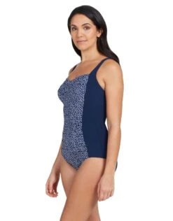 Zoggs Martinique Ruched Front Adjustable Swimsuit - Navy 12 Zoggs Martinique Ruched Front Adjustable Swimsuit - Navy -Swim District Zoggs Martinique Ruched Front Swimsuit 5