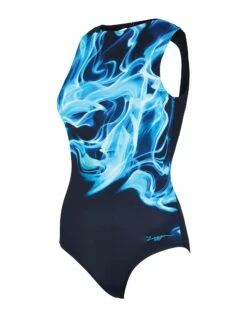 Zoggs Ocean Smoke High Front Swimsuit - Navy/Black -Swim District Zoggs Ocean Smike High Front Swimsuit 3
