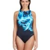 Zoggs Ocean Smoke High Front Swimsuit - Navy/Black -Swim District Zoggs Ocean Smike High Front Swimsuit 5