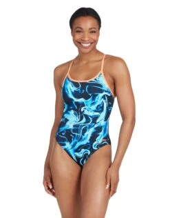 Zoggs Ocean Smoke Sprintback Swimsuit - Navy/Black -Swim District Zoggs Ocean Smoke Sprintback Swimsuit 5