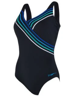 Zoggs Suffolk Concealed Underwired - Black/Blue -Swim District Zoggs Suffolk Concealed Underwire Pattern