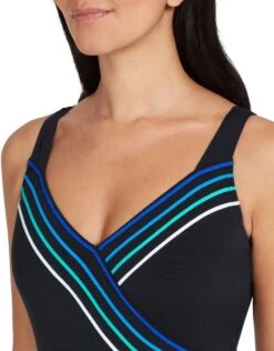 Zoggs Suffolk Concealed Underwired - Black/Blue -Swim District Zoggs Suffolk Concealed Underwire Pattern 1